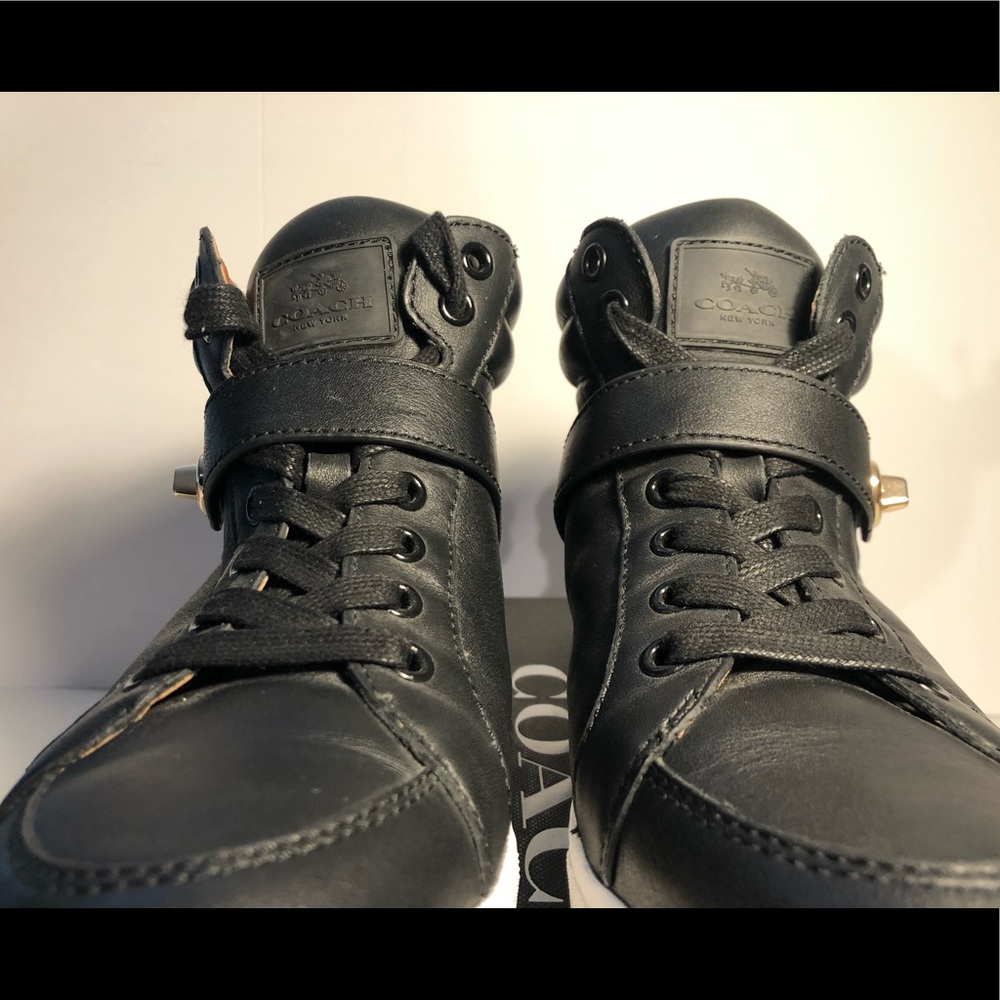 Coach leather high top sneakers